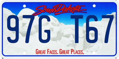 SD license plate 97GT67