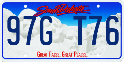 SD license plate 97GT76