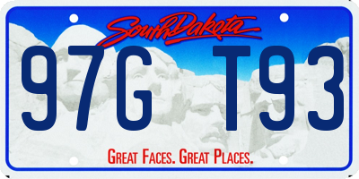 SD license plate 97GT93