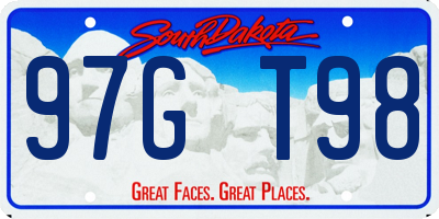 SD license plate 97GT98