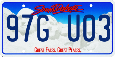 SD license plate 97GU03