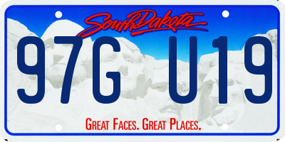 SD license plate 97GU19
