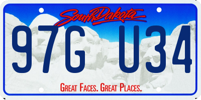 SD license plate 97GU34