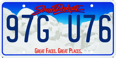 SD license plate 97GU76