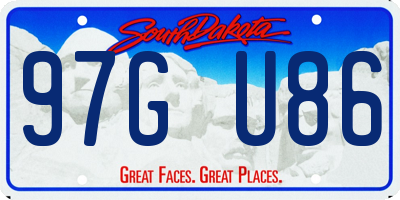SD license plate 97GU86