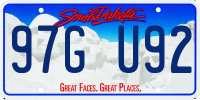 SD license plate 97GU92