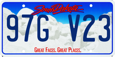 SD license plate 97GV23