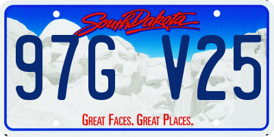 SD license plate 97GV25