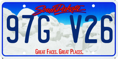 SD license plate 97GV26