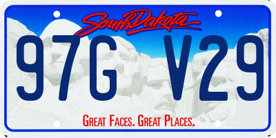 SD license plate 97GV29