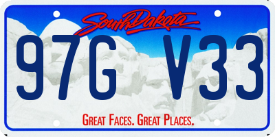 SD license plate 97GV33