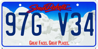 SD license plate 97GV34