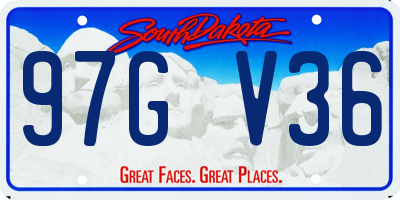 SD license plate 97GV36