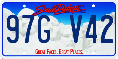 SD license plate 97GV42