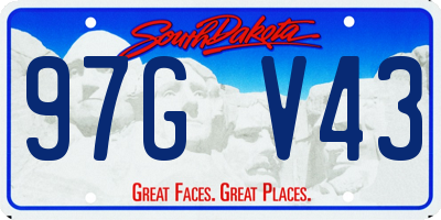 SD license plate 97GV43
