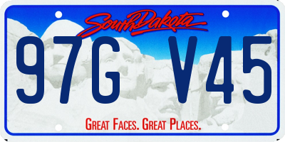 SD license plate 97GV45