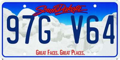 SD license plate 97GV64