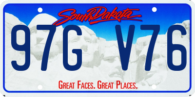 SD license plate 97GV76