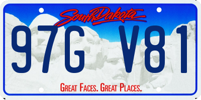 SD license plate 97GV81