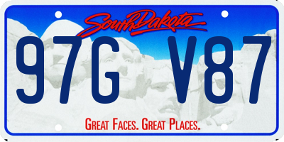 SD license plate 97GV87