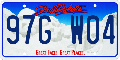 SD license plate 97GW04