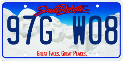 SD license plate 97GW08