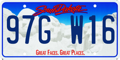 SD license plate 97GW16