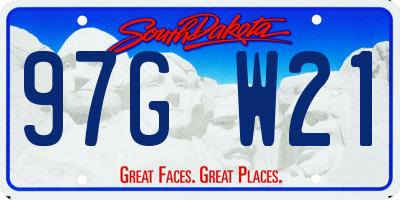 SD license plate 97GW21