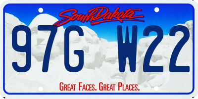 SD license plate 97GW22