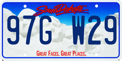 SD license plate 97GW29