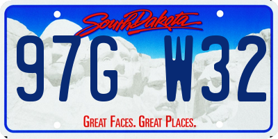 SD license plate 97GW32