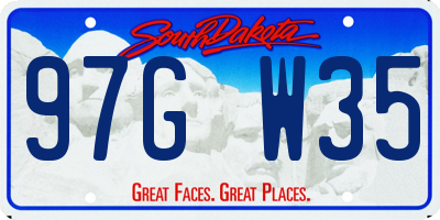 SD license plate 97GW35