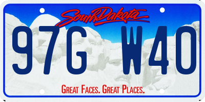 SD license plate 97GW40