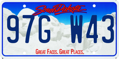 SD license plate 97GW43