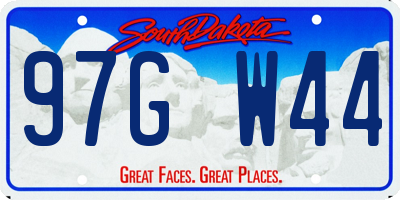 SD license plate 97GW44