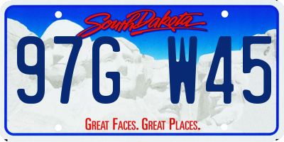 SD license plate 97GW45
