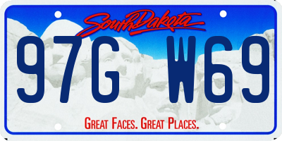 SD license plate 97GW69