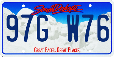 SD license plate 97GW76