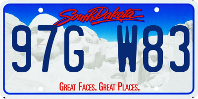 SD license plate 97GW83