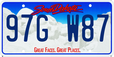 SD license plate 97GW87