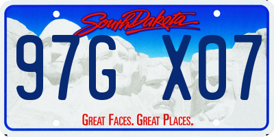 SD license plate 97GX07