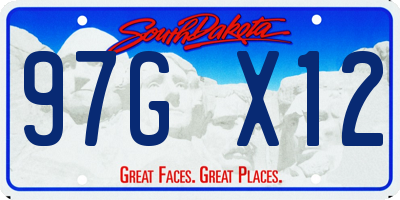 SD license plate 97GX12