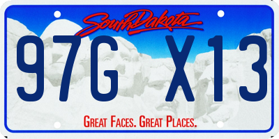 SD license plate 97GX13