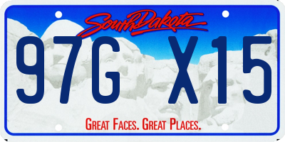 SD license plate 97GX15