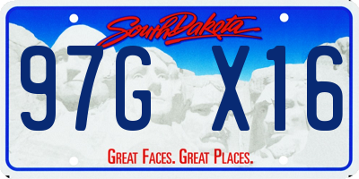 SD license plate 97GX16