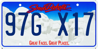 SD license plate 97GX17