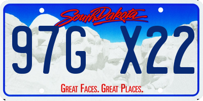 SD license plate 97GX22