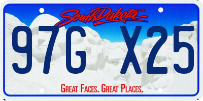 SD license plate 97GX25