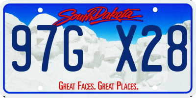SD license plate 97GX28
