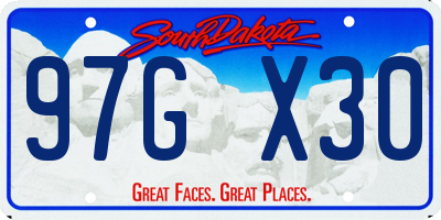 SD license plate 97GX30